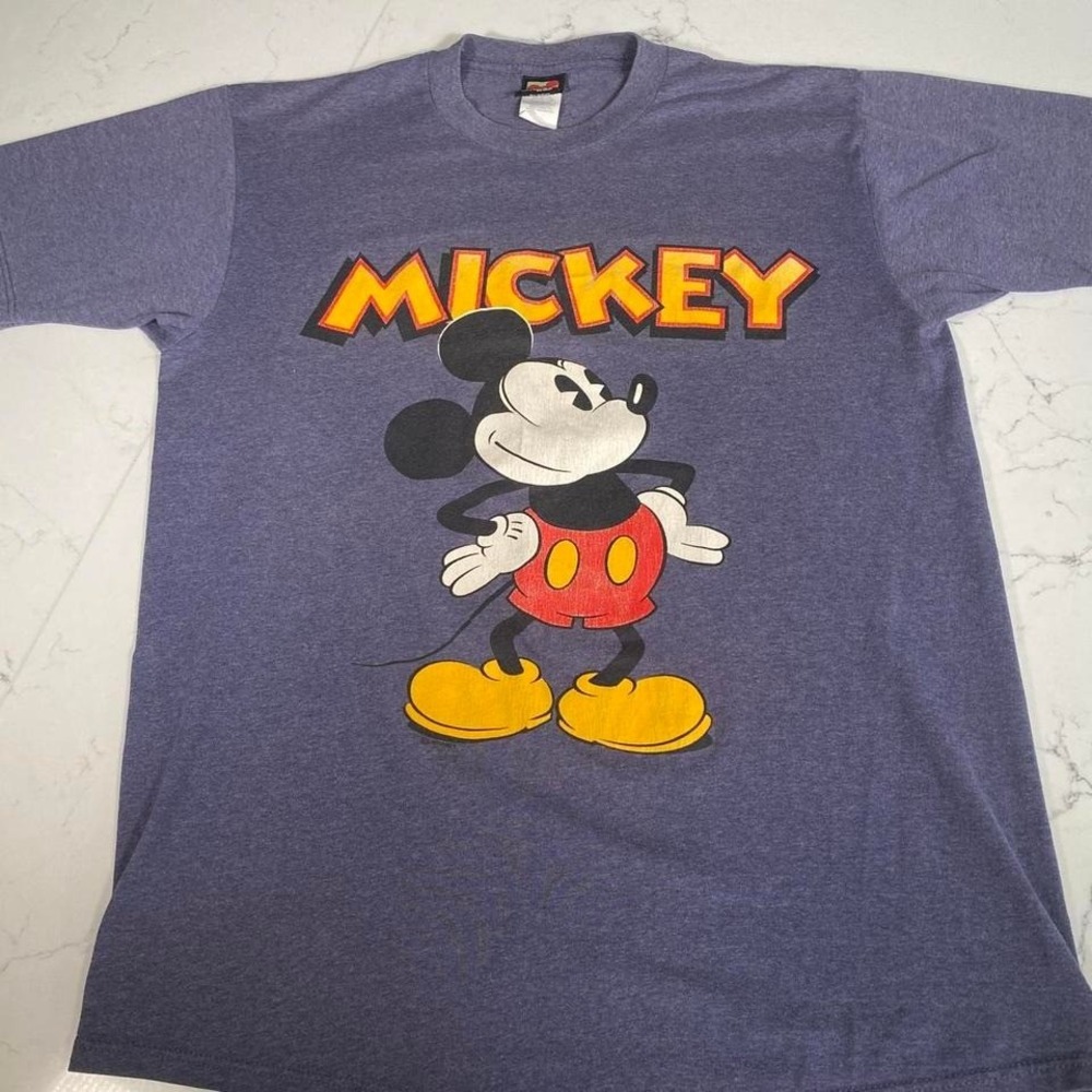 Vintage 90s Mickey Mouse T-Shirt Purple Mickey by Velva Sheen | Size Large - Picture 2 of 7